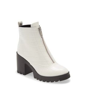 BP. Front Zip Marley Bootie in White Croc